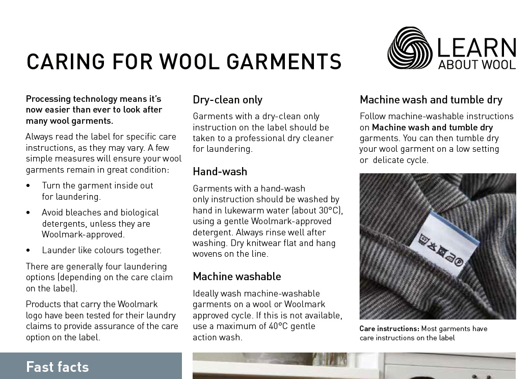 Caring for wool garments