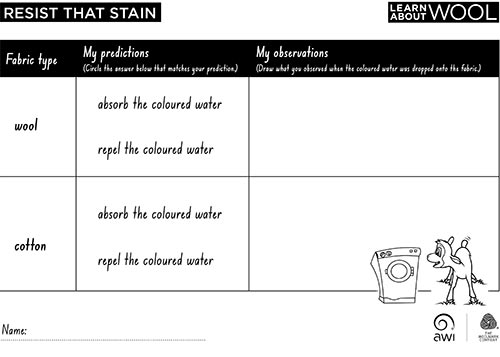 Resist that stain worksheet