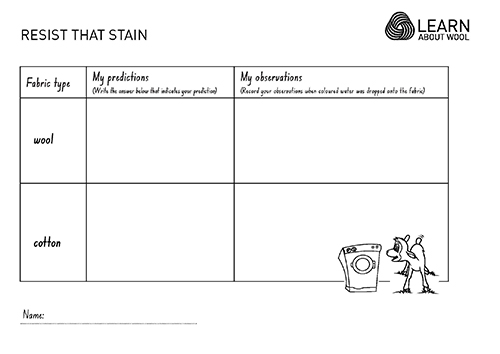 Resist that stain worksheet