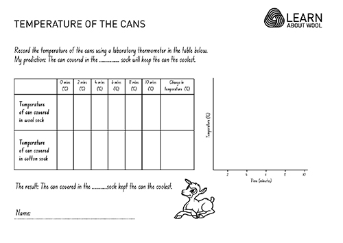 Temperature of the cans worksheet